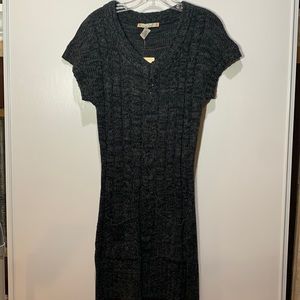 Love Change Heather Black/Charcoal Dark Gray M Sweater Dress with 2 Pockets